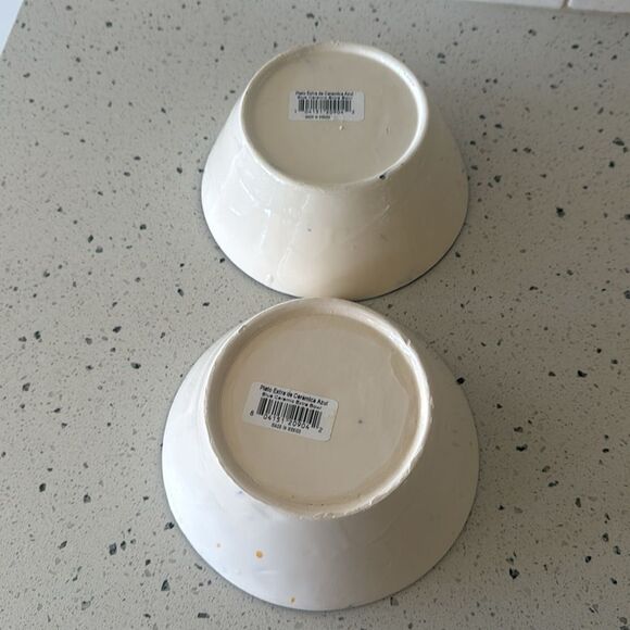 Talavera Set of Two Blue and White Ceramic Bowls Hand-Painted Made in Mexico New - Picture 3 of 8